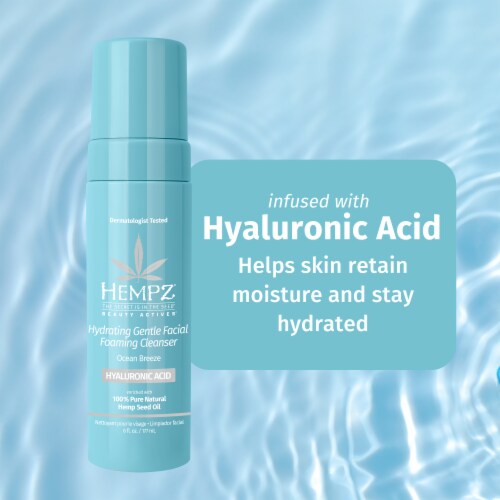 Hempz Beauty Actives Ocean Breeze Gentle Facial Foaming Cleanser with Hyaluronic Acid Perspective: back
