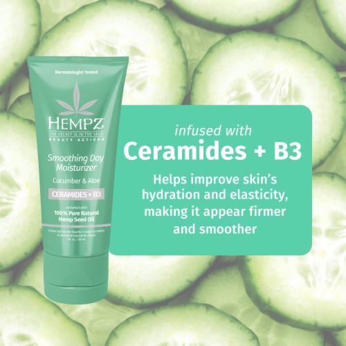 Hempz Beauty Actives Cucumber & Aloe Smoothing Day Facial Moisturizer with Ceramides + B3 Perspective: back