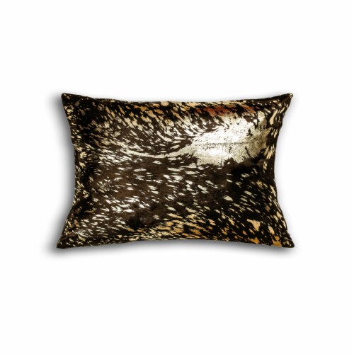 Torino Scotland Cowhide Pillow 12X20 Chocolate Gold Natural Home Decor 1 Piece Chocolate G 12 x20 King Soopers
