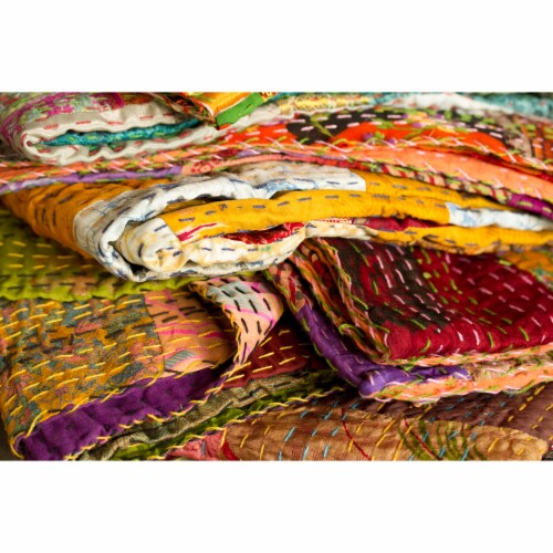 Kantha silk throw deals