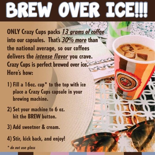 Crazy Cups Decaf Flavored Coffee Pods - Chocolate Peanut Butter Cup, 22 Count for Keurig K-Cu Perspective: back