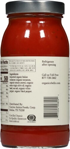 Organico Bello® Delicate Recipe™ Organic Pasta Sauce Perspective: back