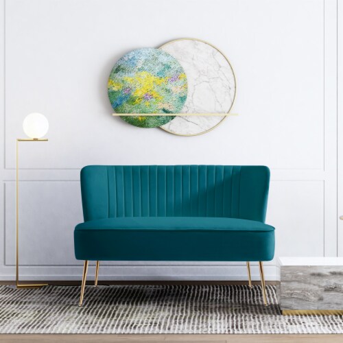 WestinTrends 46 Wide Upholstered Velvet Love Seat Sofa Teal 1 Unit Fry s Food Stores