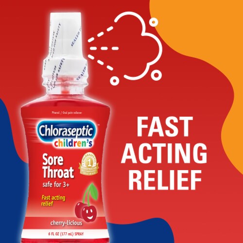 Chloraseptic Spray Children's Cherry-Licious Sore Throat 6 fl oz Perspective: back