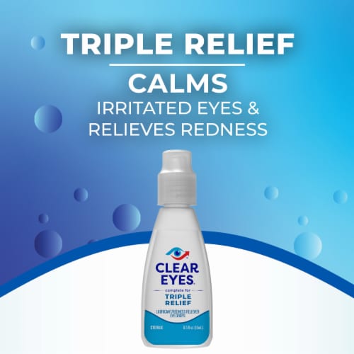 Clear Eyes Contact Lens Relief Soothing Eye Drops 0.50 oz (Pack of 3)