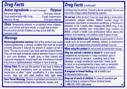 Chloraseptic Total Wild Cherry Mulit-Sympton Relief Lozenges Perspective: back