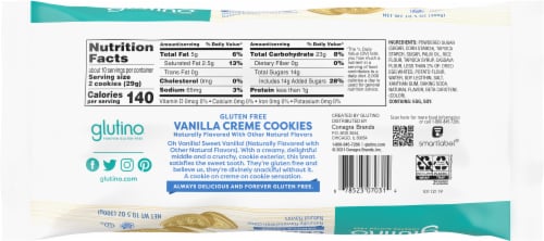 Glutino Gluten Free Vanilla Creme Cookies Perspective: back