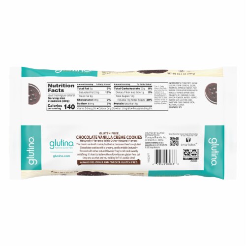 Glutino Gluten Free Chocolate Vanilla Creme Cookies Perspective: back