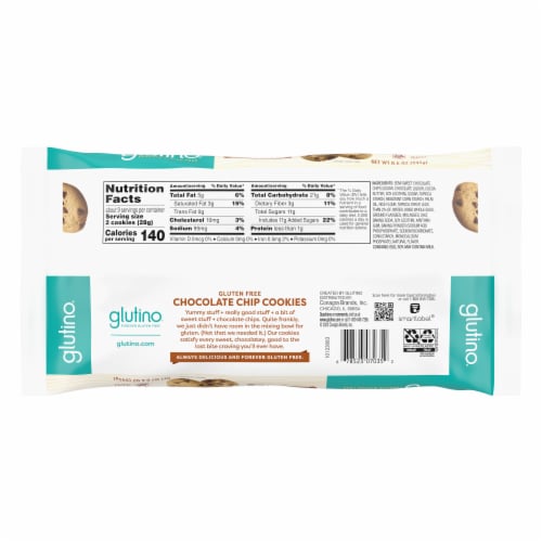 Glutino Gluten Free Chocolate Chip Cookies Perspective: back