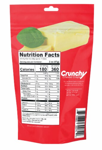 Swiss Crunchy Cheese Crisps, Made with 100% All Natural Cheese, Keto Friendly, Gluten Free. Perspective: back
