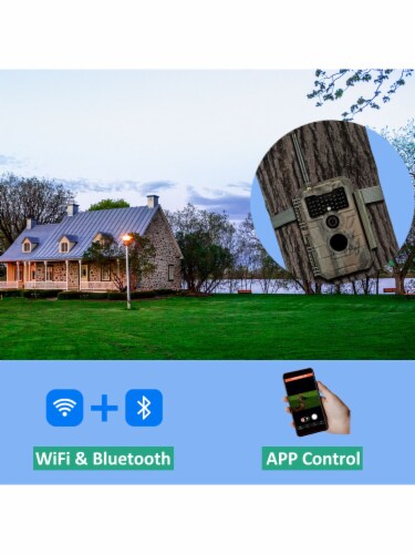 GardePro E6 Camo WiFi 24MP 1296P Outdoor Trail and Game Camera Perspective: back