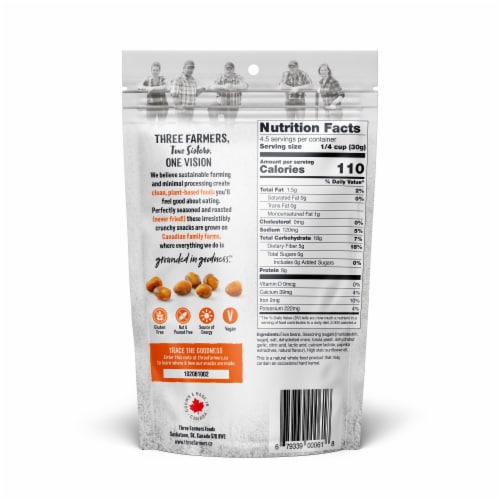 Three Farmers™ Zesty Cheddar Flavor Crunchy Roasted Fava Beans Perspective: back