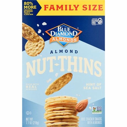 Blue Diamond Almonds Nut-Thins Cracker Crisps - Gluten Free, Hint of Sea Salt, 7oz Perspective: back