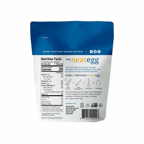Neat Meat Alternative Dry Mix (Egg, 3 pack) Perspective: back