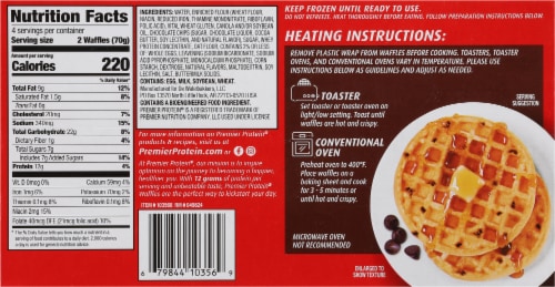 Premier Protein® Frozen Chocolate Chip Protein Waffles Perspective: back