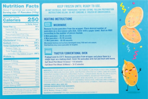 Pillsbury Funfetti Mini Frozen Pancakes Perspective: back