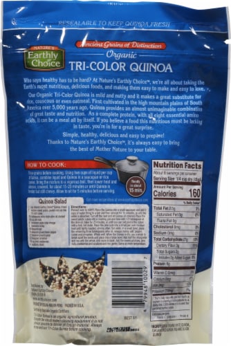 Nature's Earthly™ Choice Organic Tri-Color Quinoa Perspective: back