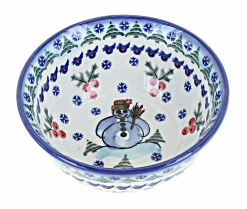 Blue Rose Polish Pottery Frosty Duo Large Bowl Perspective: back