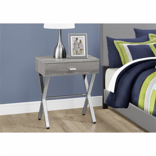 Pemberly Row Accent Nightstand in Dark Taupe Perspective: back