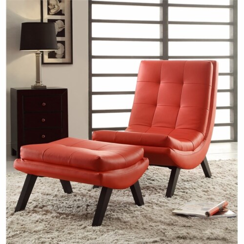 Red chair shop with ottoman