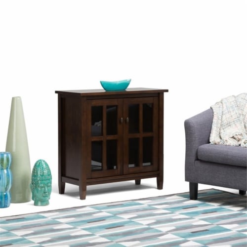 Atlin Designs 32 Transitional Solid Wood Low Cabinet in Tobacco Brown Perspective: back