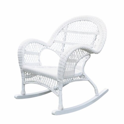 Pemberly Row Rocker Wicker Chair in White 1 Kroger