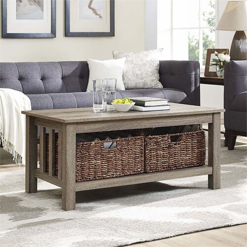 Storage baskets under coffee table discount