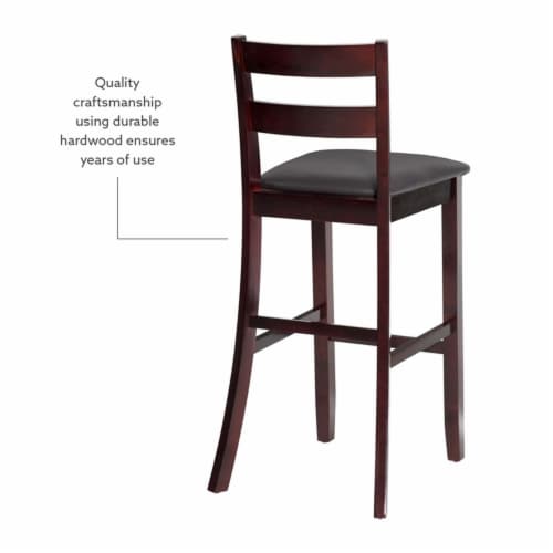 Riverbay Furniture 30 Faux Leather Bar Stool in Rich Espresso Perspective: back