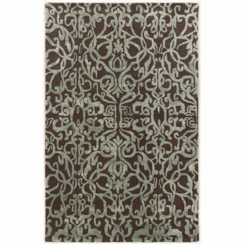 Riverbay Furniture 5' x 8' Hand Tufted Rug in Smoke and Aqua Perspective: back