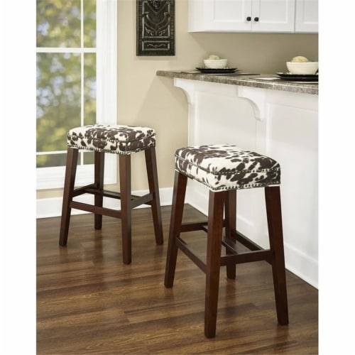 Riverbay Furniture 31 Cow Print Bar Stool in Brown Perspective: back