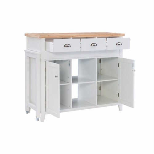 Riverbay Furniture Kitchen Island in White Perspective: back