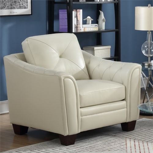 Maklaine tufted cheap leather sofa