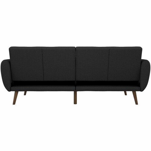 Levan Home Stylish Linen Sleeper Sofa in Dark Gray Perspective: back
