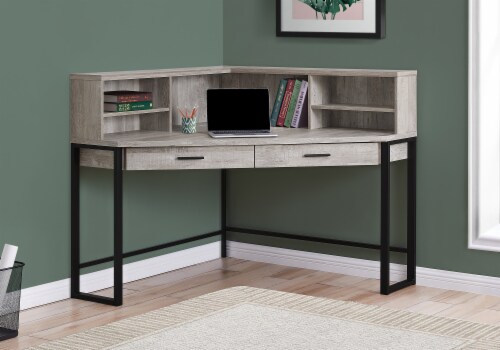 Computer Desk 48 L Taupe Reclaimed Wood Corner 1 Kroger