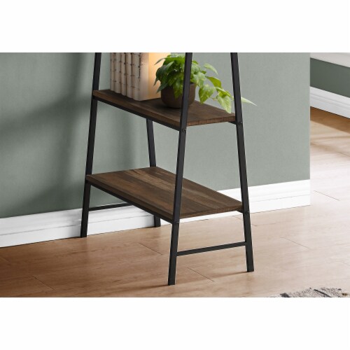 Home Office, Laptop, Storage Shelves, 48 l, Work, Metal, Laminate, Brown, Black, Perspective: back