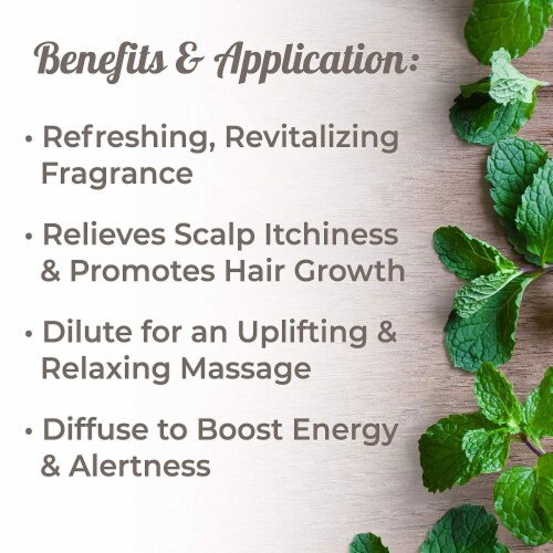 Plant Therapy Aromatherapy Diffusible 100mL Essential Oil, 3.3 Oz, Peppermint Perspective: back