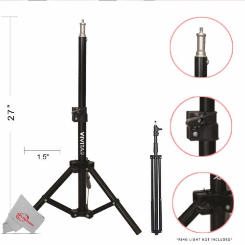 Vivitar Tabletop 27" Adjustable Height Multipurpose Light Stand + Carrying Case Perspective: back
