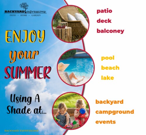 Backyard Expressions Sun Shade Sail - Available in a Variety of Colors and Sizes Perspective: back