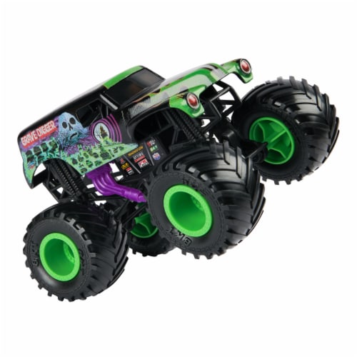 Monster Jam Official Grave Digger Monster Truck Collector Die-Cast Vehicle Perspective: back