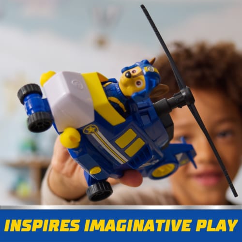 Paw Patrol Air Rescue Chase Action Figure & Hero Helicopter Toy with Projectile Launcher Perspective: back