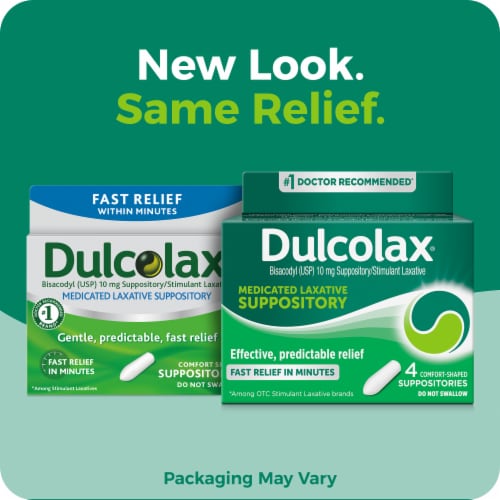 Dulcolax Stimulant Laxative Medicated Suppository Constipation Relief Bisacodyl 10 mg Perspective: back