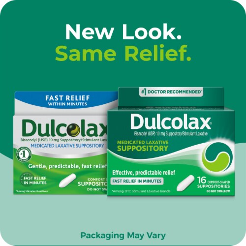 Dulcolax Stimulant Laxative Medicated Suppository Constipation Relief Bisacodyl 10 mg Perspective: back
