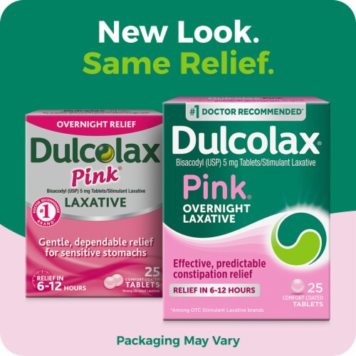 Dulcolax Pink Stimulant Laxative Constipation Relief Tablets Bisacodyl Perspective: back