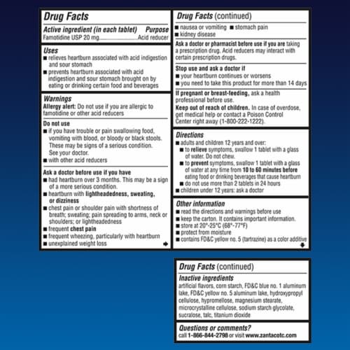 Zantac 360 Maximum Strength Cool Mint Tablets Perspective: back