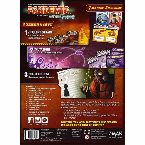 Z-Man Games Pandemic: On the Brink Game Expansion Perspective: back