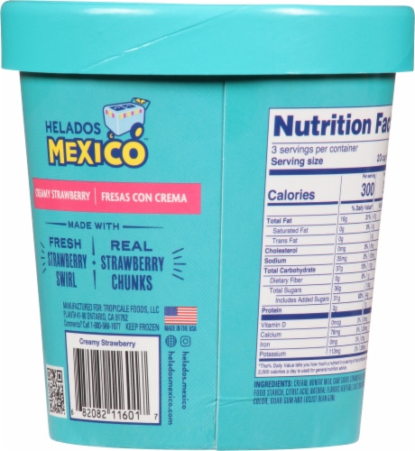 Helados Mexico™ Creamy Strawberry Ice Cream Pint Perspective: back