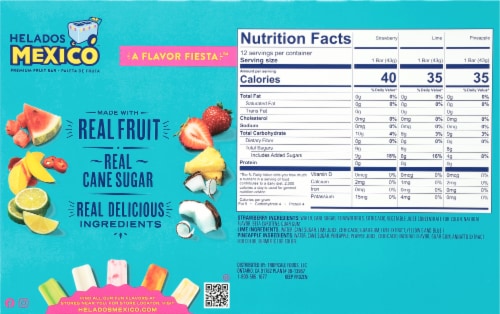 Helados Mexico™ Variety Mini Fruit Bars Perspective: back
