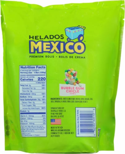Helados Mexico™ Bubble Gum Frozen Dessert Bars Perspective: back
