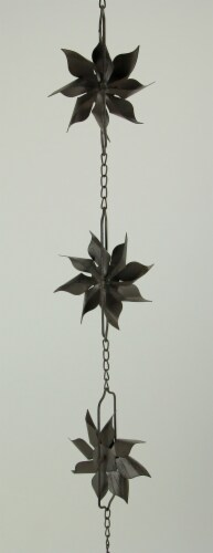 Metal Pinwheel Rain Chain with Attached Hanger 48 inch - Brown Perspective: back