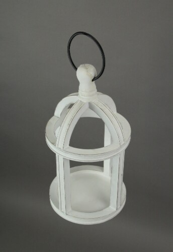 White Wood Hanging Terrarium Succulent Planter Holder Decorative Geometric Box - White Perspective: back